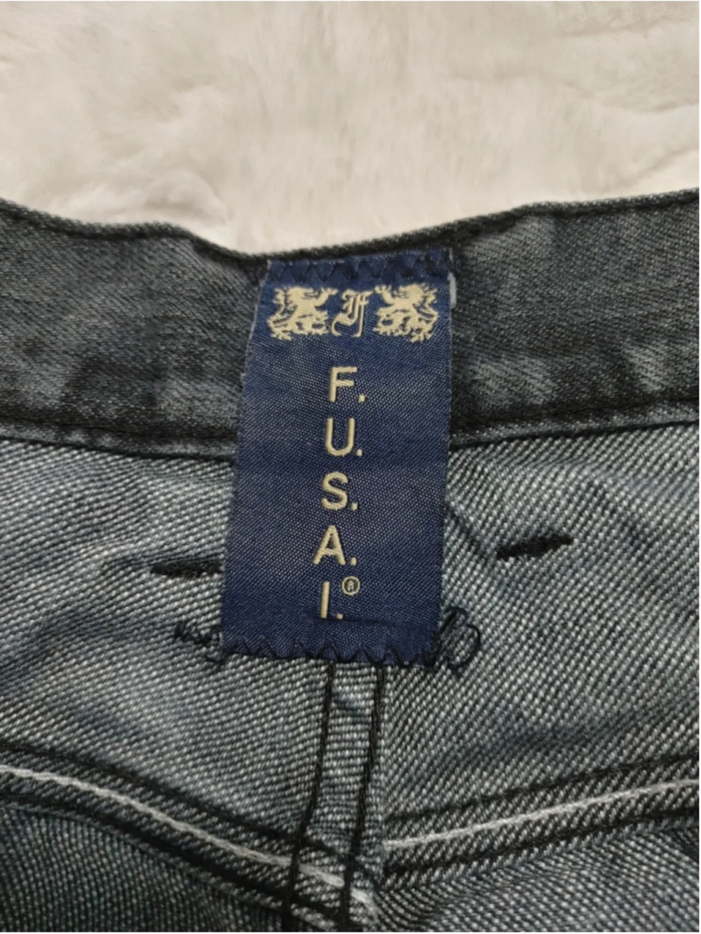 Vintage Y2K Men's F.U.S.A.I. Straight Jeans Waist 40 Grey White